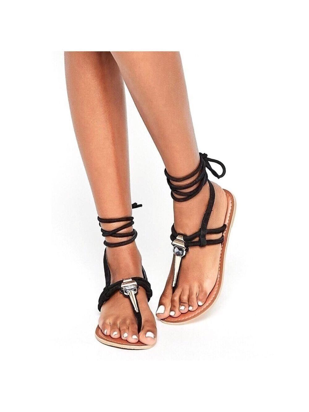 ASOS Fix It Embellished Tie Up Sandals